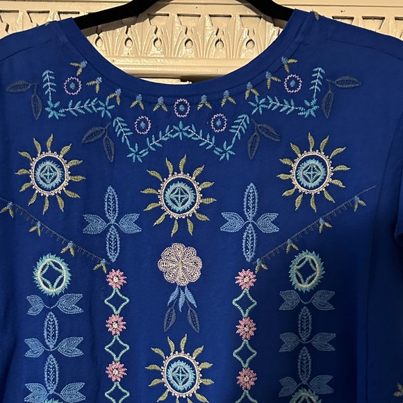 Johnny Was Royal Cobalt Blue Embroidered Blouse - Picture 9 of 9